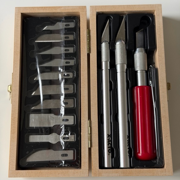 X-Acto Other - X-Acto Knife Set - 3 Knives 10 Unopened Blades with Wooden Box